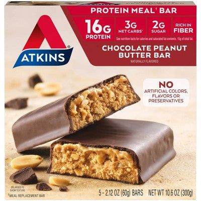 Atkins Chocolate Peanut Butter Protein Meal Bar - 5ct/10.6oz