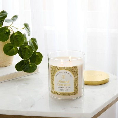 2 Wick 15.1oz Lidded Jar Candle Almond Croissant - Threshold