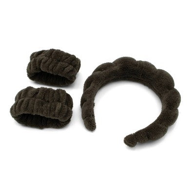 Spa Headband and Wristbands Charcoal - Bullseye's Playground