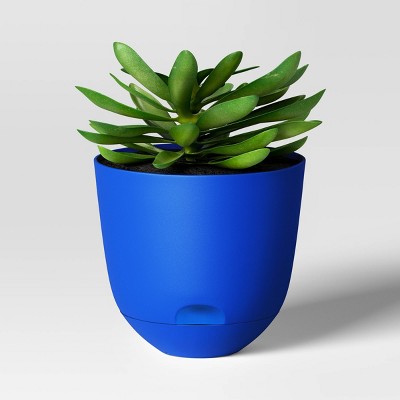 Self-Watering Plastic Indoor Outdoor Planter Pot Blue 8"x8" - Room Essentials