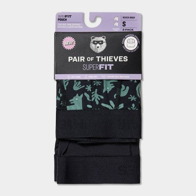 Pair of Thieves Men's Super Pouch Boxer Briefs 2pk - Black/Animal Print M