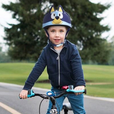 Bluey Microshell Cycling Youth Bike Helmet - Blue S: Vented, Adjustable Strap