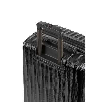 SWISSGEAR Energie Hardside Medium Checked Spinner Suitcase - Black: Aluminum Handle, Tear-Resistant, Polycarbonate Shell