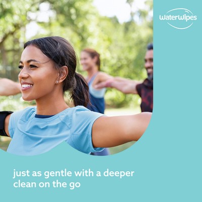 WaterWipes Sensitive+ On The Go Wipes, 3-In-1 Cleans, Cares, Protects, 99.9% Water, Unscented & Hypoallergenic - 10ct