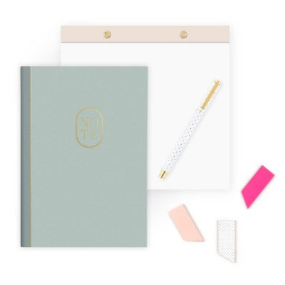 Sugar Paper Essentials Notepad and Pen Set Pink
