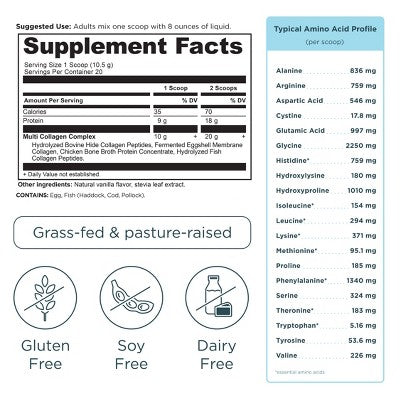 Ancient Nutrition Multi Collagen Protein Powder - Vanilla - 20 Servings