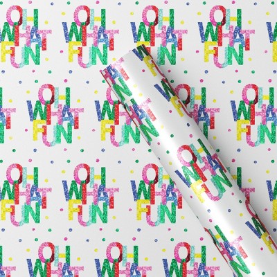 25 sq ft 'Oh What Fun' Christmas Gift Wrap White - Wondershop (LOCAL PICKUP ONLY)