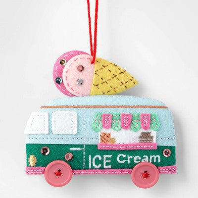 Fabric Ice Cream Truck Christmas Tree Ornament - Wondershop