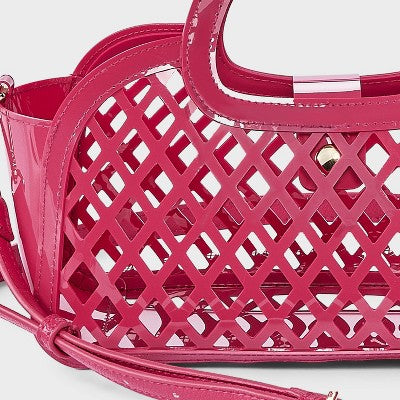 Jelly Mini Cage Tote Crossbody Bag - A New Day Magenta