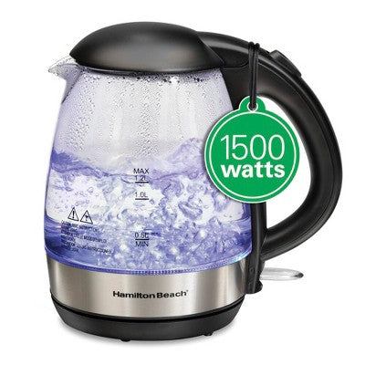 Hamilton Beach 1.2L Glass Kettle