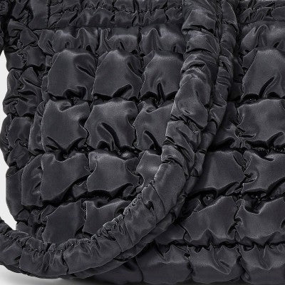 Puffer Crossbody Handbag - Wild Fable Black: Softside Woven Design, Single Strap, Zip Closure