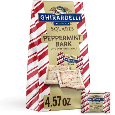 Ghirardelli Christmas Candy Peppermint Bark Milk Chocolate Squares - 4.57oz