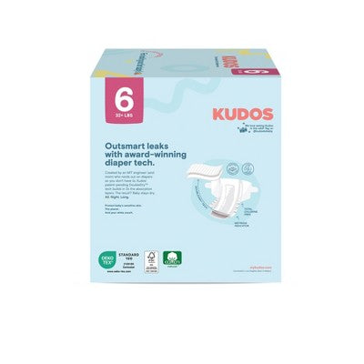 Kudos Chlorine Free Cotton-Lined Disposable Diapers - Size 6 - 40ct