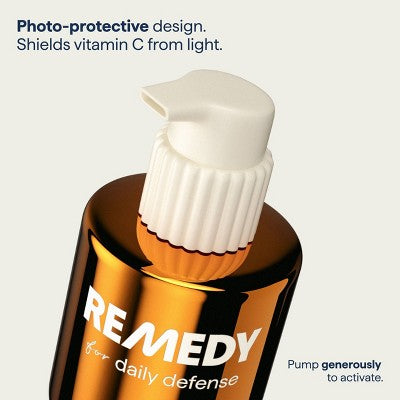Remedy Skin 15% Vitamin C Complex Brightening Antioxidant Serum for Daily Defense with Ferulic Acid, Ectoin, Hyaluronic Acid - 1 fl oz.