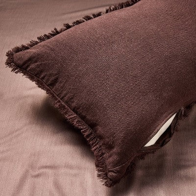 Lumbar Heavyweight Linen Blend Throw Decorative Pillow Dark Fig - Casaluna (LOCAL PICKUP ONLY)
