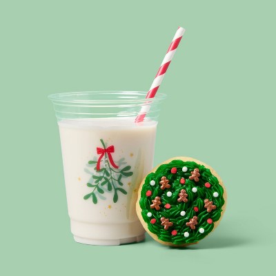 Holiday Disposable Clear Cup - Holly - 18oz/30ct - up&up