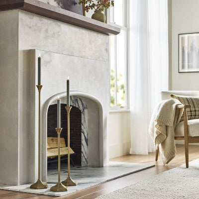 30"x5.8" Oversized Floor Taper Candlestick Brass - Hearth & Hand with Magnolia (LOCAL PICKUP ONLY)