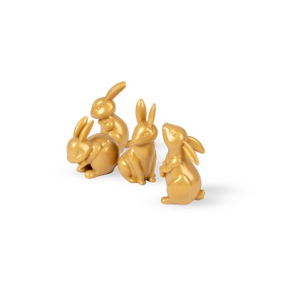 4pc Bunny Collectibles Gold - Bullseye's Playground