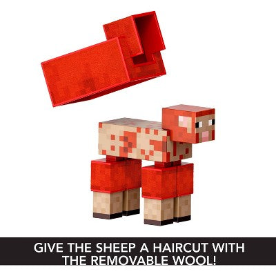 Minecraft Diamond Level Sheep Action Figure & 3 Accessories, 5.5" Collector Scale