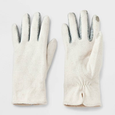 Wool Color Block Gloves - A New Day Gray: Touch Screen Compatible, Midweight Knit