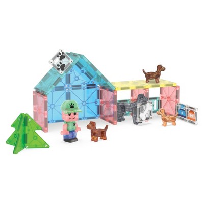 MAGNA-TILES Puppy Park: 27-Piece Magnetic Building Set for Math & Engineering Skills