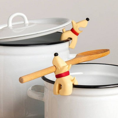 Ototo Holiday Gift Silicone Buddy Dog Spoon Rest Steam Releaser Beige