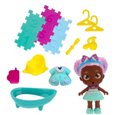 Cry Babies PlayTime Emma's Bathroom Mini Playset with 15 accessories and 3.5" Doll For kids 4 and up