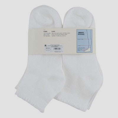 Girls' Casual Ankle Socks 6pk - Cat & Jack White M