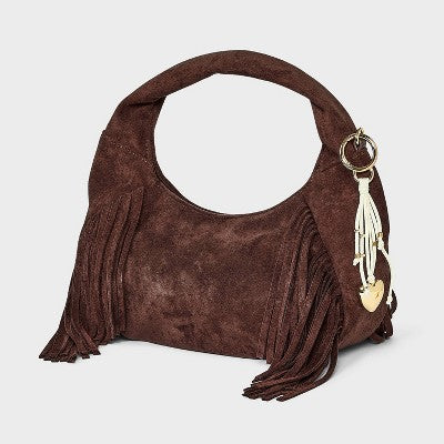 Soft Fringe Crescent Handbag - Universal Thread Brown