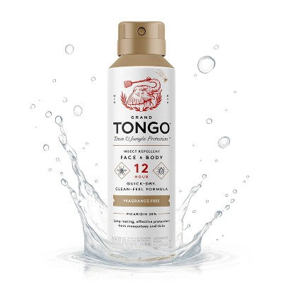 Grand Tongo DEET-Free Picaridin Insect Repellent Family Formula - Fragrance Free - 4.5oz: Skin Spray for Mosquito Protection