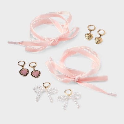 Bows and Hearts Shoelace and Shoe Charm Set - Wild Fable Gold