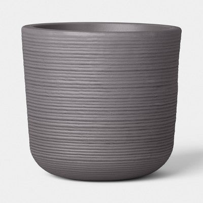 Fluted Outdoor Planter Gray 8" - Threshold