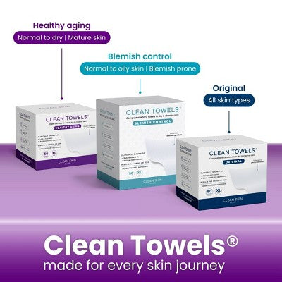 Clean Skin Club Clean Towels Healthy Aging - XL - 50ct