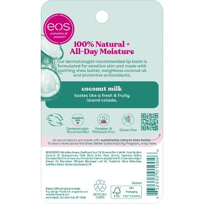 EOS Visibly Soft Organic Lip Balm Coconut Milk Sphere .25oz