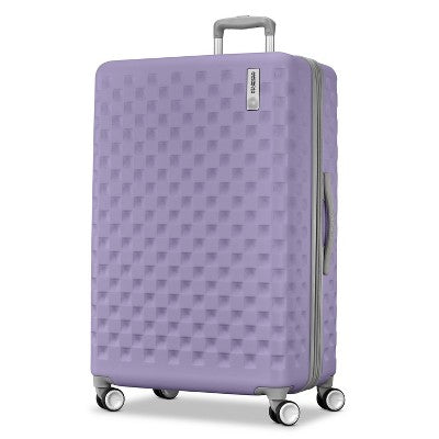 American Tourister Checkered 2.0 Hardside Large Spinner Wheels Suitcase - Purple Haze