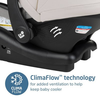 Maxi-Cosi Sienna Modular Travel System - Ecru: Bassinet Reclining Seat, Adjustable Handle, Rubber Tires, 38.8 lb Weight (LOCAL PICKUP ONLY)