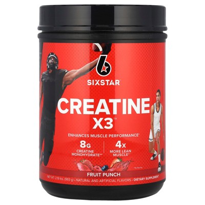 Six Star Creatine Powder Creatine X3 Creatine HCl + Creatine Monohydrate Powder Muscle Recovery Workout Supplement Creatine Supplements Fruit Punch