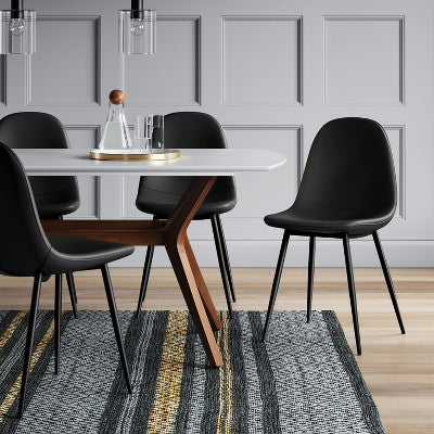 2pk Copley Dining Chairs Faux Leather Midnight Black - Threshold (LOCAL PICKUP ONLY)