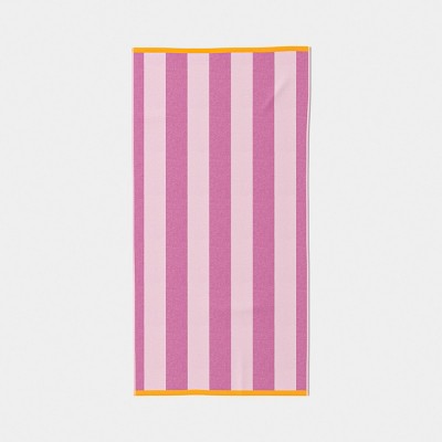 32"x62" Vertical Cabana Striped Reversible Beach Towel Pink - Sun Squad