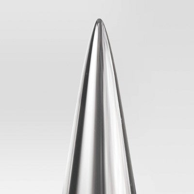 14" Plated Ceramic Cone Christmas Tree Sculpture - Wondershop Silver