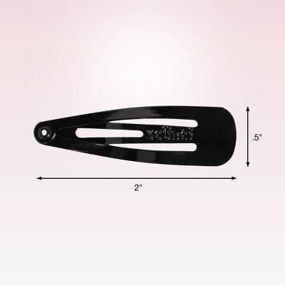 scunci Metal Snap Clips - Black - All Hair - 12pcs