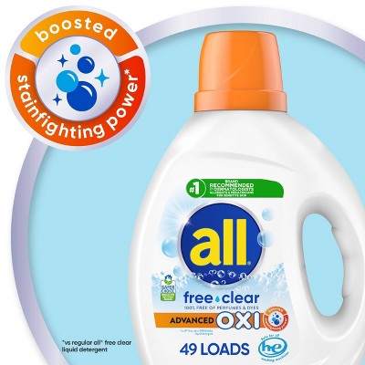 All Unscented Free Clear with Oxi Liquid Laundry Detergents 49 Loads - 73oz