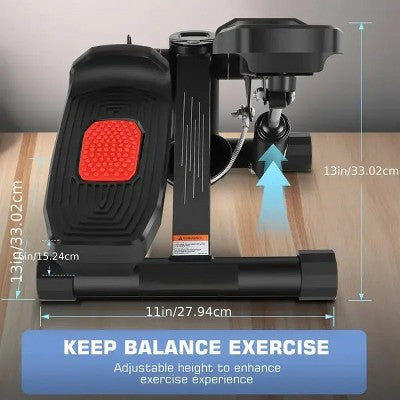 Upgraded Hydraulic Silent Stepper for Home Use with LCD Display Adjustable Resistance Double Resistance Bands 330lbs Capacity Foldable Storage Leg