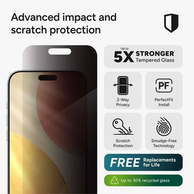 ZAGG Apple iPhone 17 Pro Max Screen Protector Glass Elite Privacy