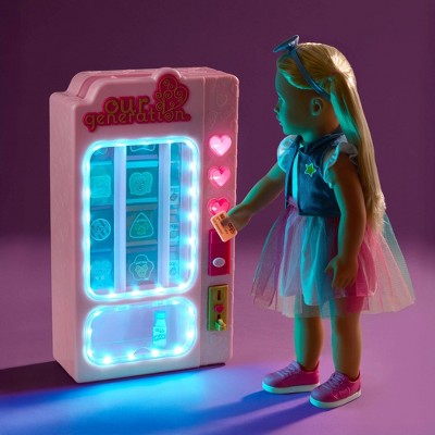 Our Generation Snacktime Fun Pink Vending Machine & Play Food Set for 18" Dolls