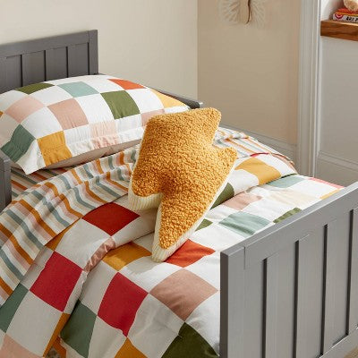 Lightning Bolt Boucle Kids' Decorative Pillow - Pillowfort: Yellow Plush Throw Pillow, Abstract Design, OEKO-TEX Certified