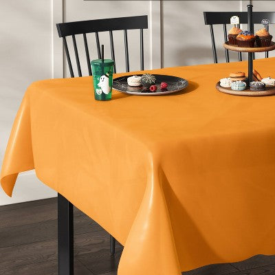 52"x108 Orange Disposable Halloween Tablecloth - Hyde and EEK! Boutique