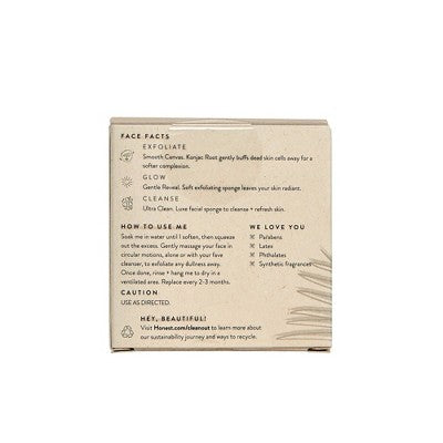 Honest Beauty Gentle Konjac Sponge with Kaolin Clay - 1ct