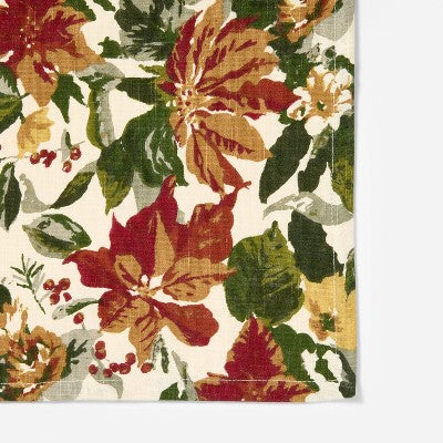 84"x60" Floral Tablecloth - Threshold designed with Studio McGee: Rectangle Cotton, Machine Washable, Multicolored