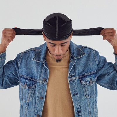 KISS Products Colors & Care Luxe Velvet Durag Compress-Rag - Black